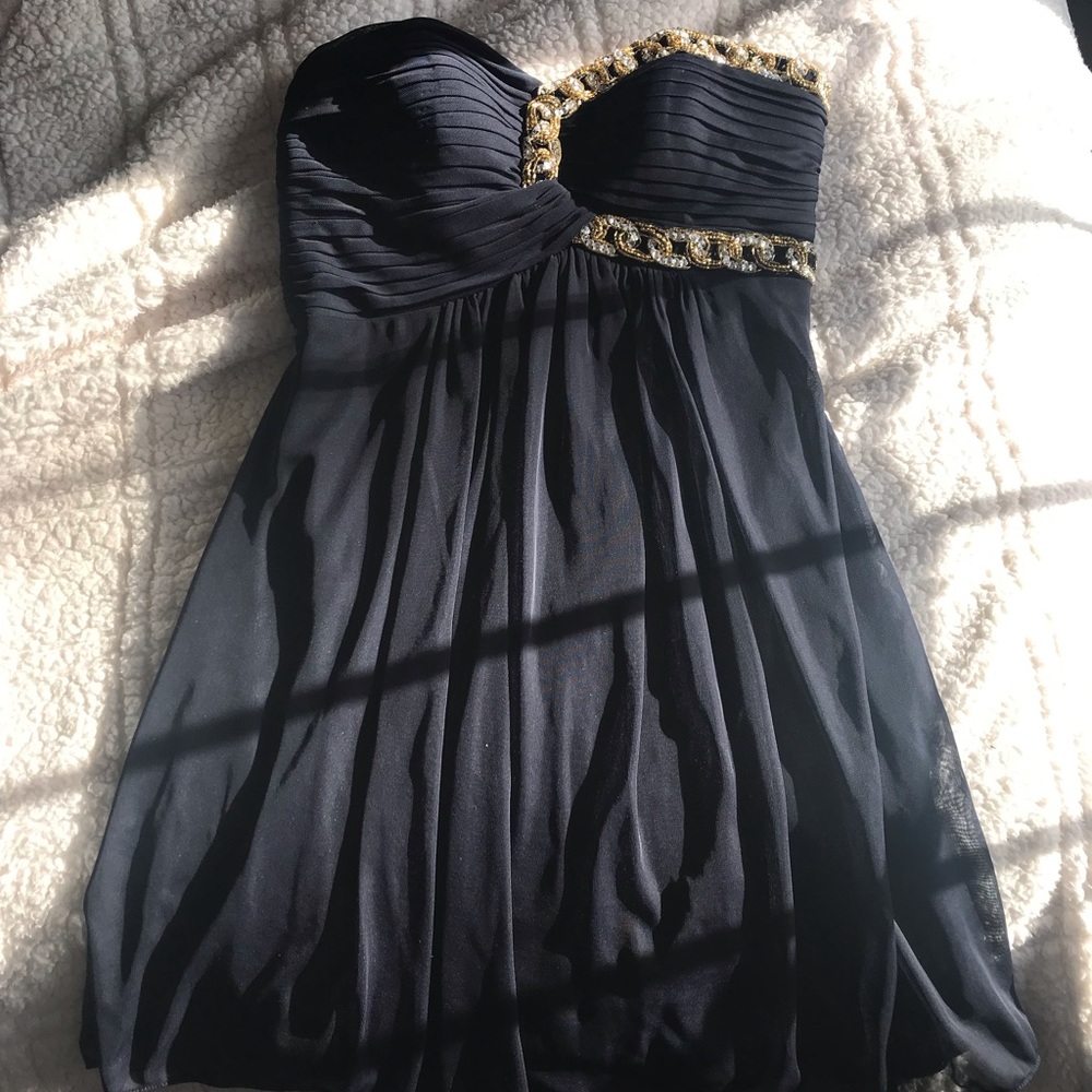 Strapless Navy Blue Homecoming/Formal Dress